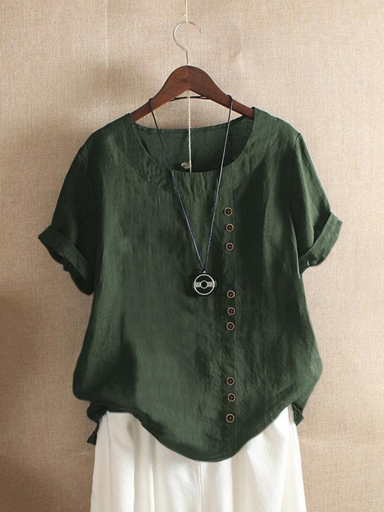 Brenza™ Losvallende blouse met knopen