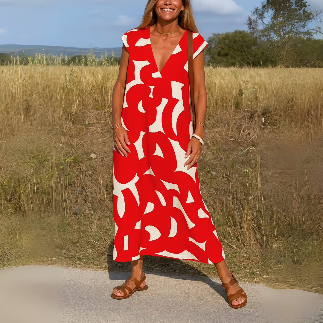 Carixa™ Elegante jurk met V-hals