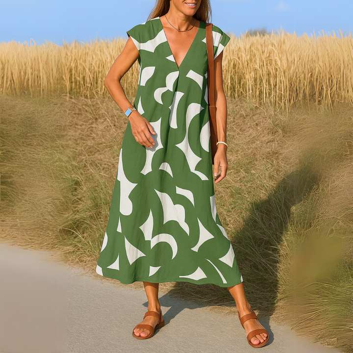 Carixa™ Elegante jurk met V-hals