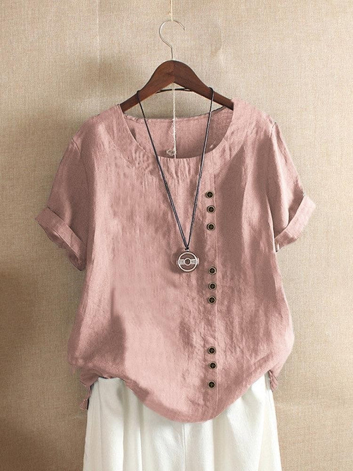 Brenza™ Losvallende blouse met knopen