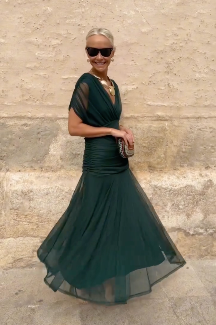 Fantelle™ feestmaxi met V-hals