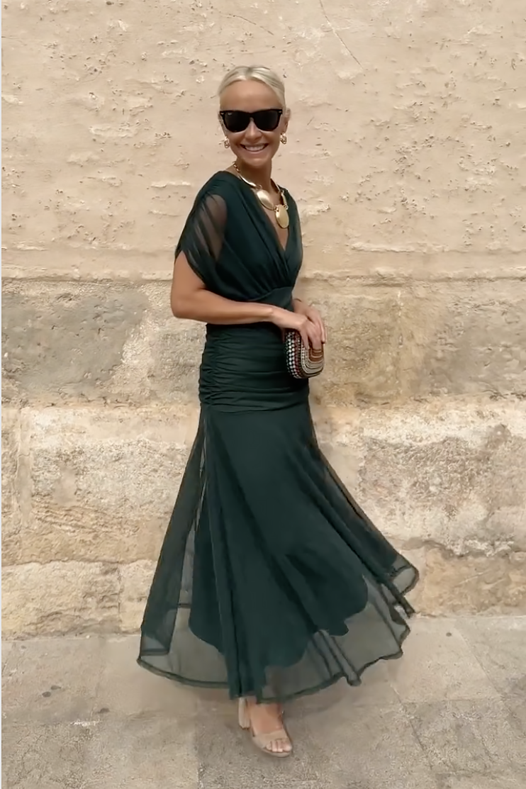 Fantelle™ feestmaxi met V-hals