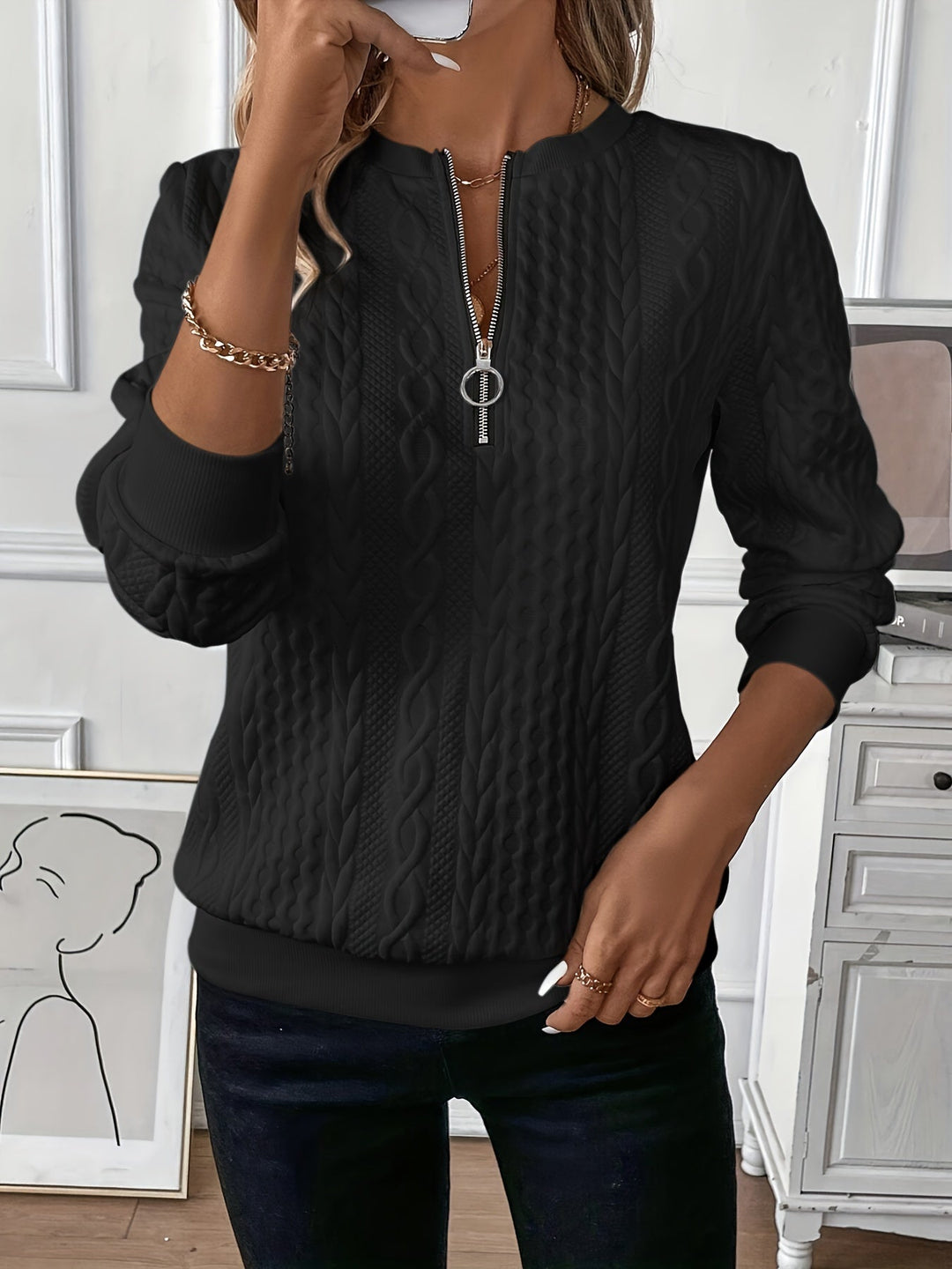 Marvik™ gebreide pullover met rits