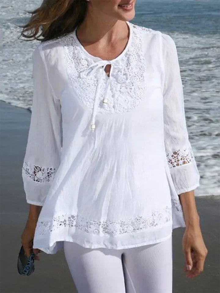 Cavelle™ Shirt met Kanten Mouwen