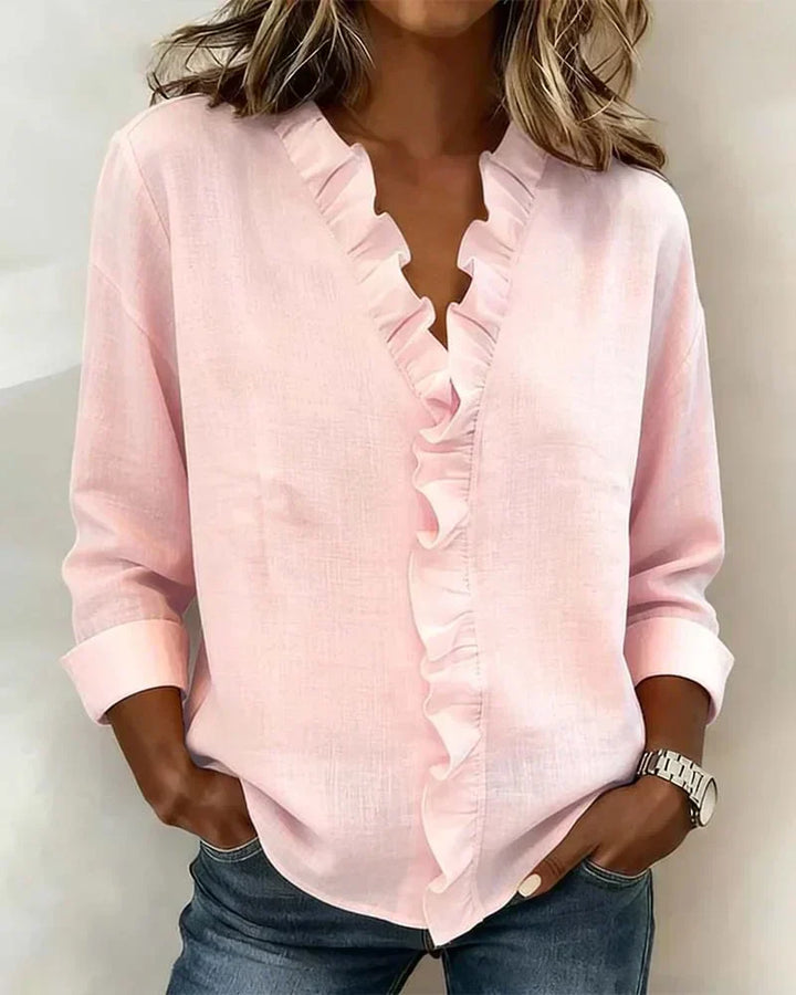 Indira™ Ruffle V-halsblouse