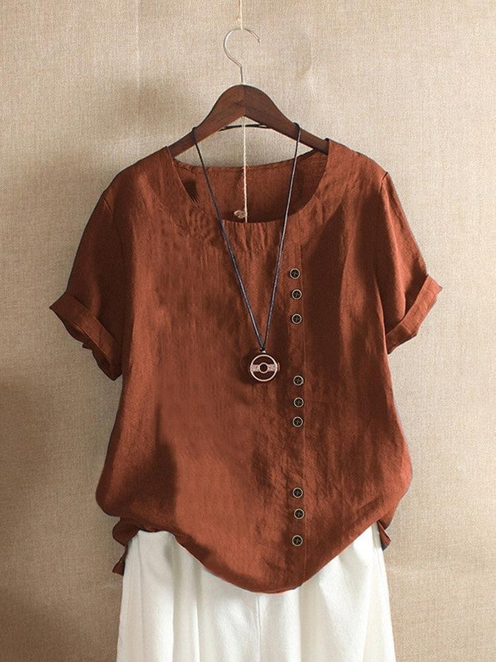 Brenza™ Losvallende blouse met knopen