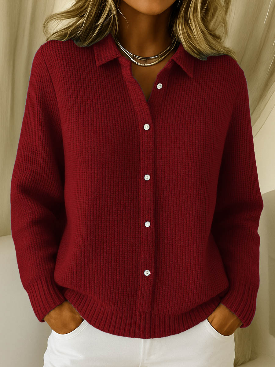 Elryn™ Gebreide Blouse met Knopen