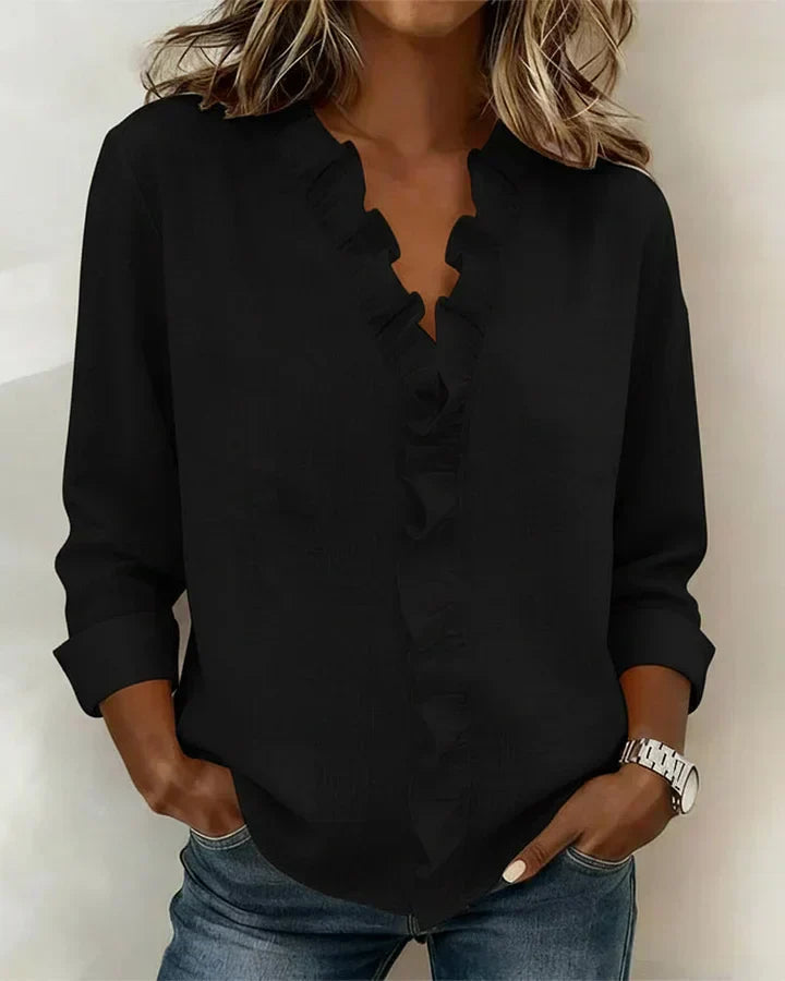 Indira™ Ruffle V-halsblouse