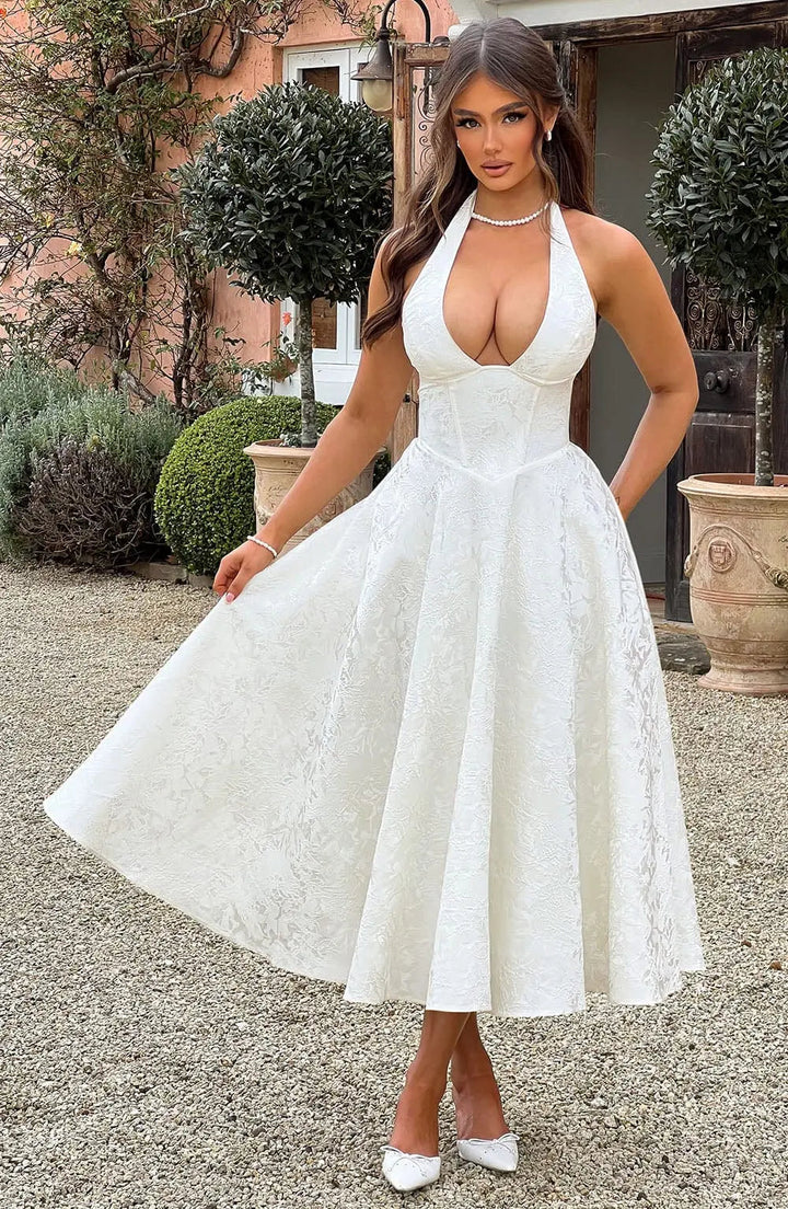 Ara™ Elegante Midi-jurk met Halterhals