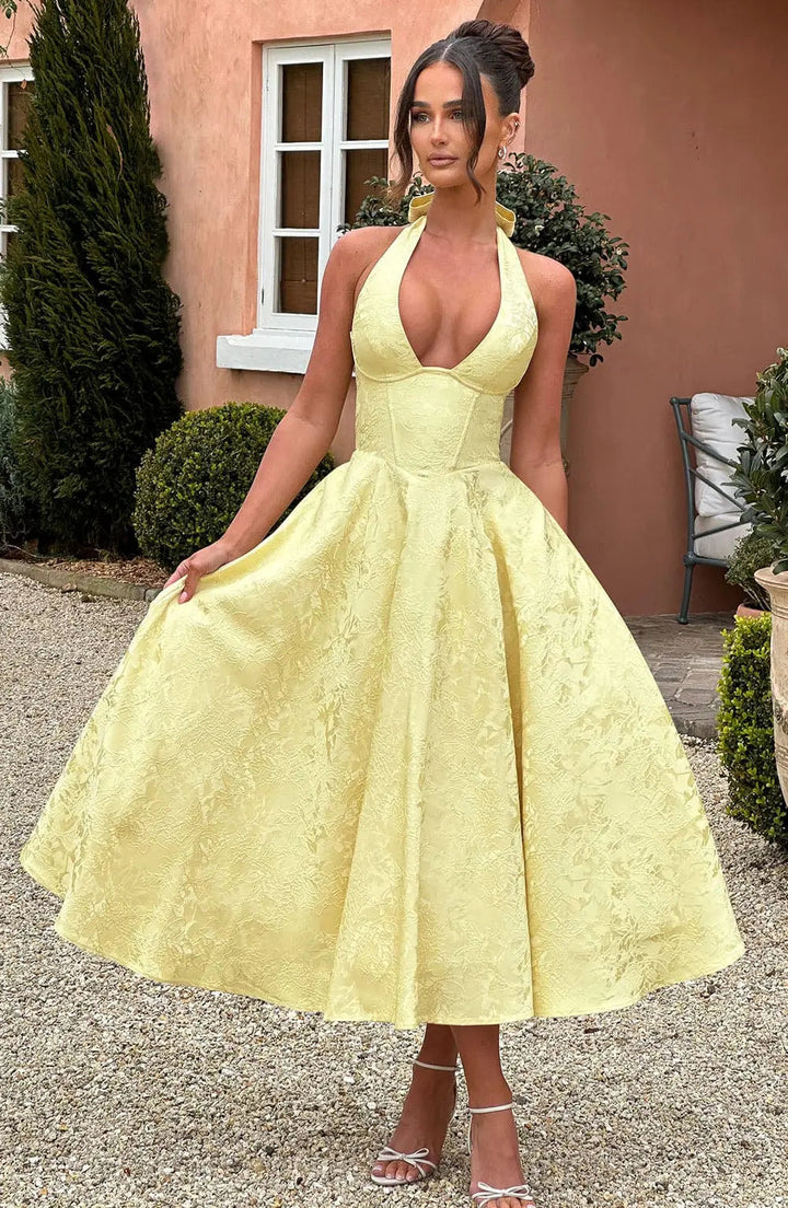 Ara™ Elegante Midi-jurk met Halterhals