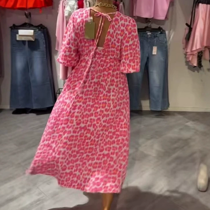Avenia™ jurk met V-hals en print
