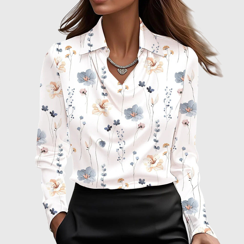 Avina™ blouse met glanzend geplooid detail