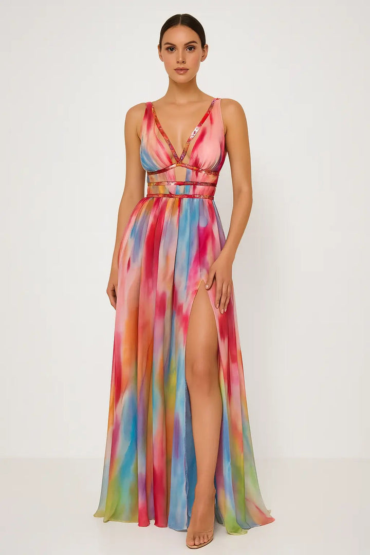 Cara™ Artistieke Maxi Jurk