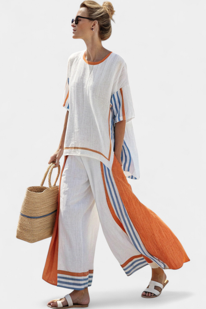 Elira™ tweedelige set met strepen en oversized look