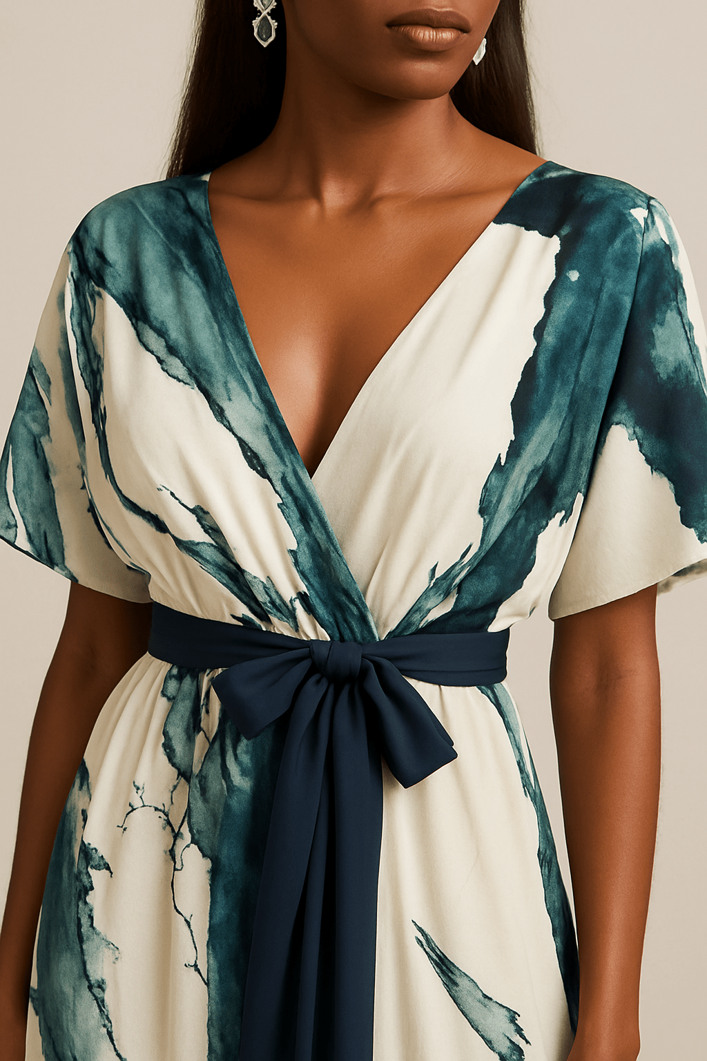 Elvano™ maxi-jurk met waterverfpatroon