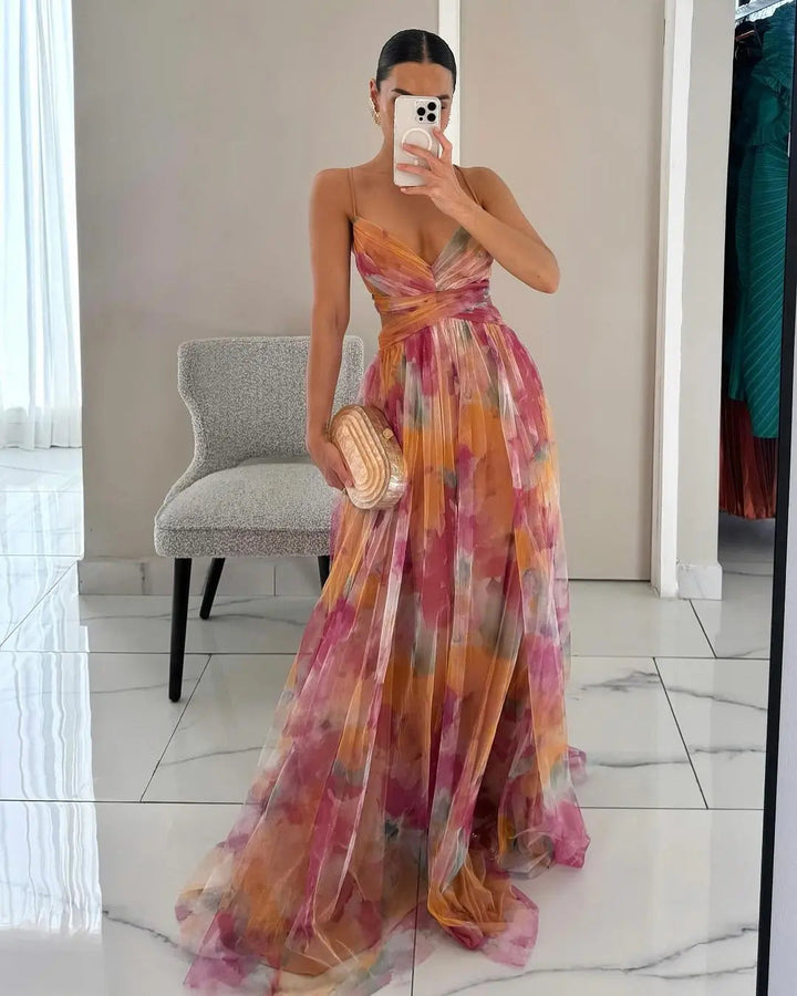 Fenja™ Lange Jurk met Bloemenprint