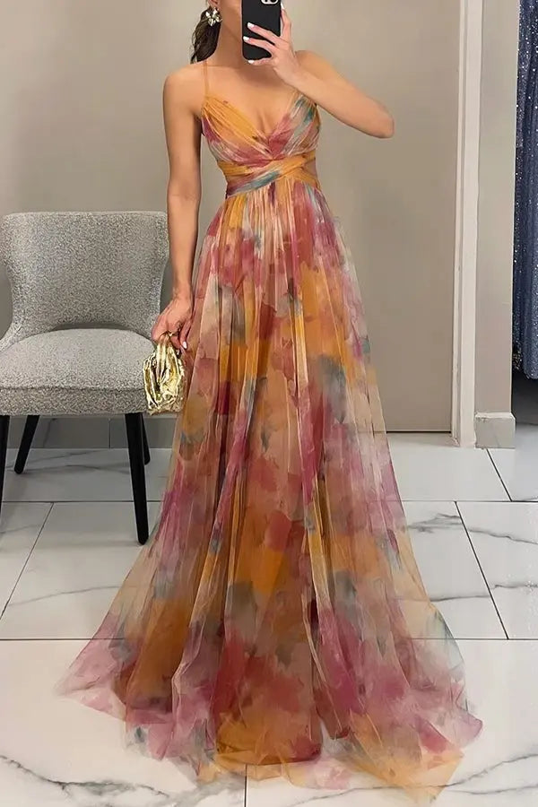 Fenja™ Lange Jurk met Bloemenprint