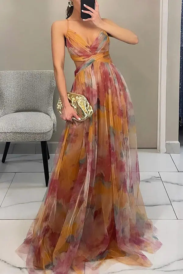 Fenja™ Lange Jurk met Bloemenprint