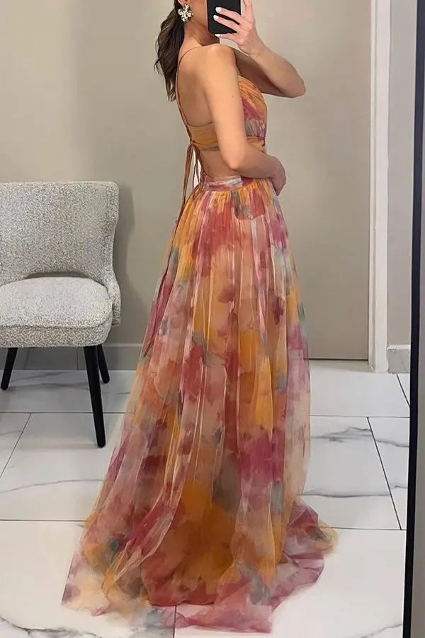 Fenja™ Lange Jurk met Bloemenprint