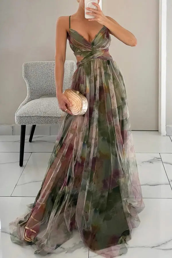 Fenja™ Lange Jurk met Bloemenprint