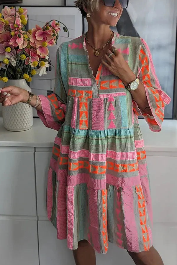 Freya™ Casual Boho Gelaagde Swingjurk