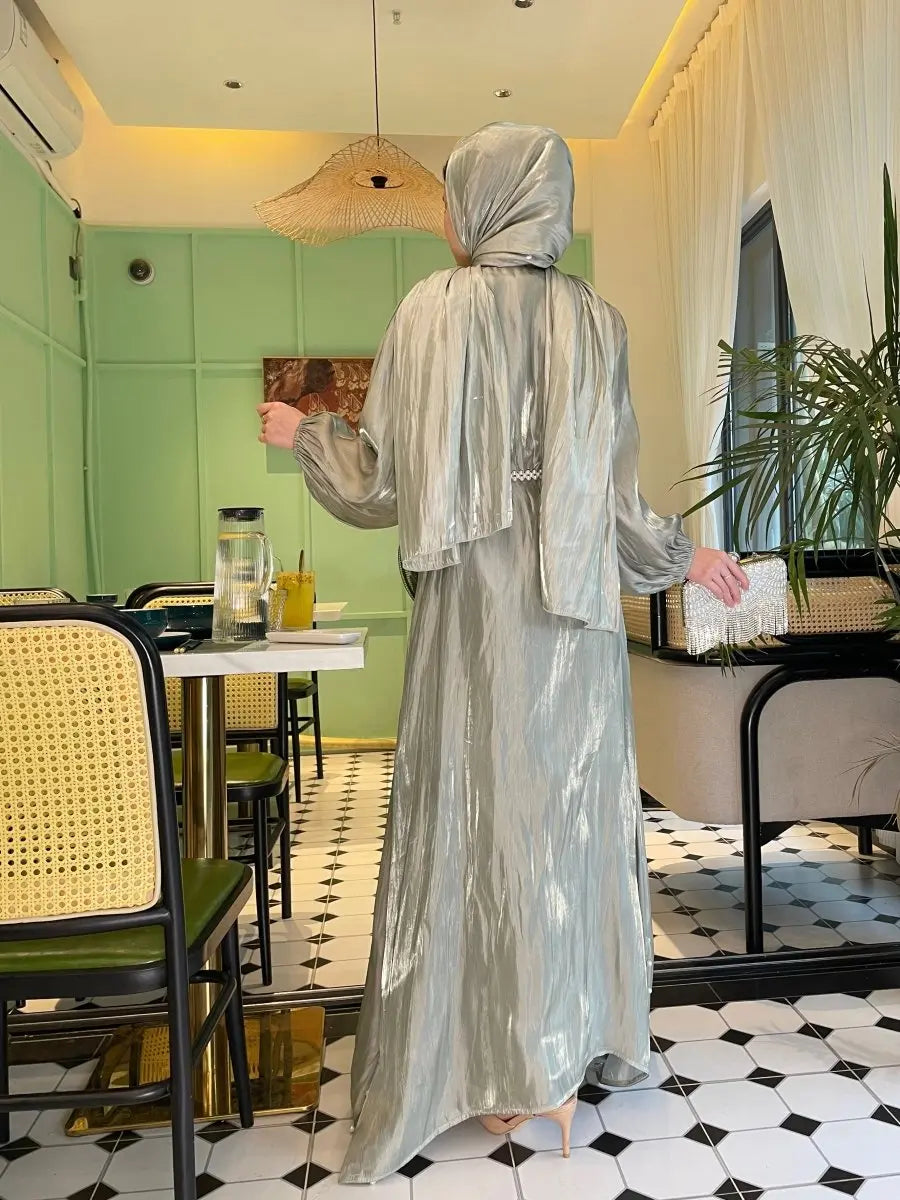 Hidaya™ Luxe Abaya Set met Parels