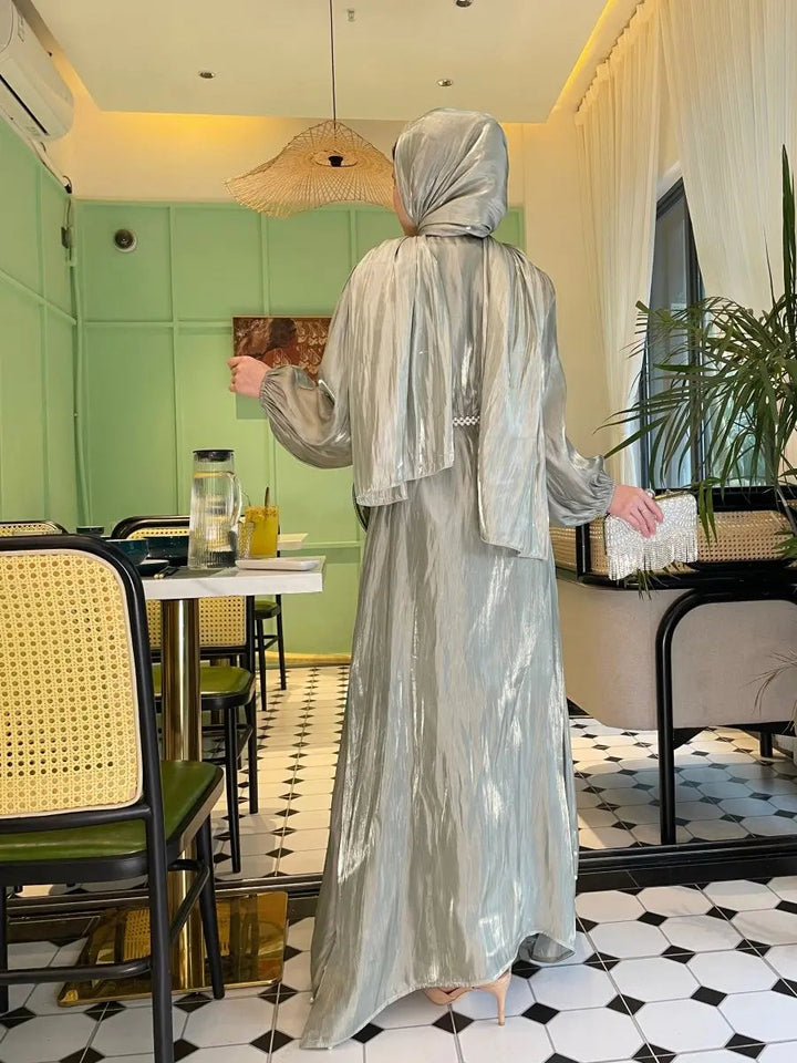 Hidaya™ Luxe Abaya Set met Parels