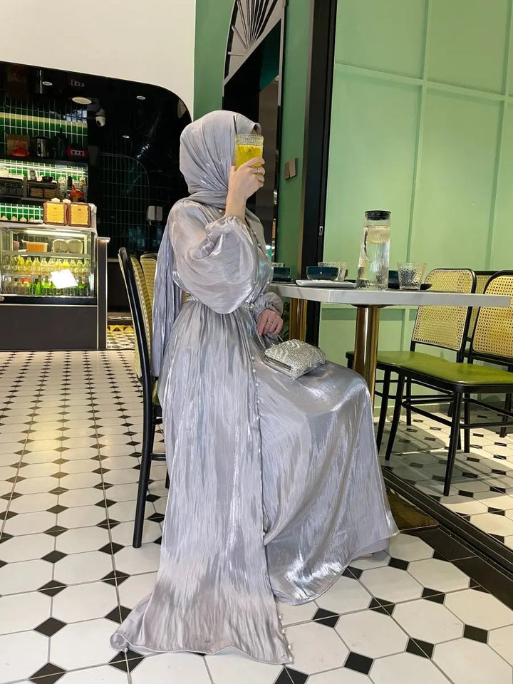 Hidaya™ Luxe Abaya Set met Parels