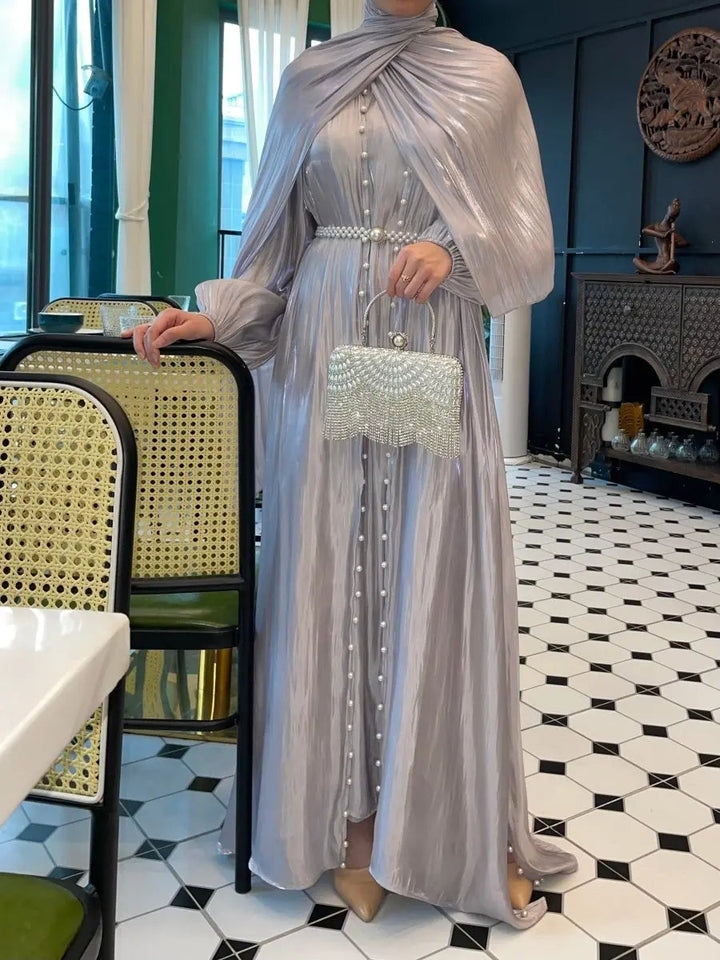Hidaya™ Luxe Abaya Set met Parels
