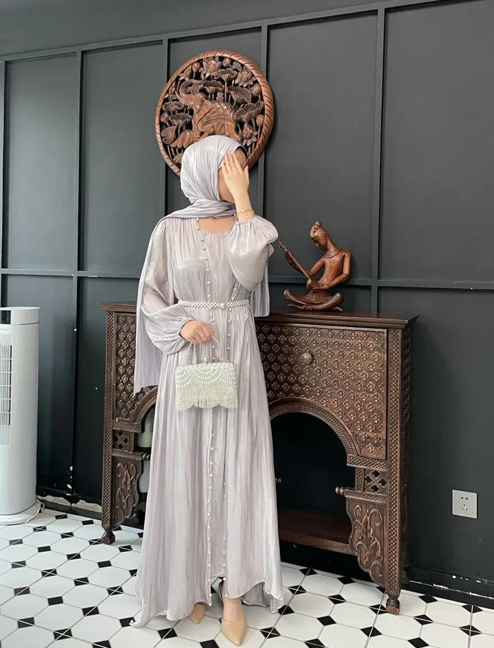 Hidaya™ Luxe Abaya Set met Parels