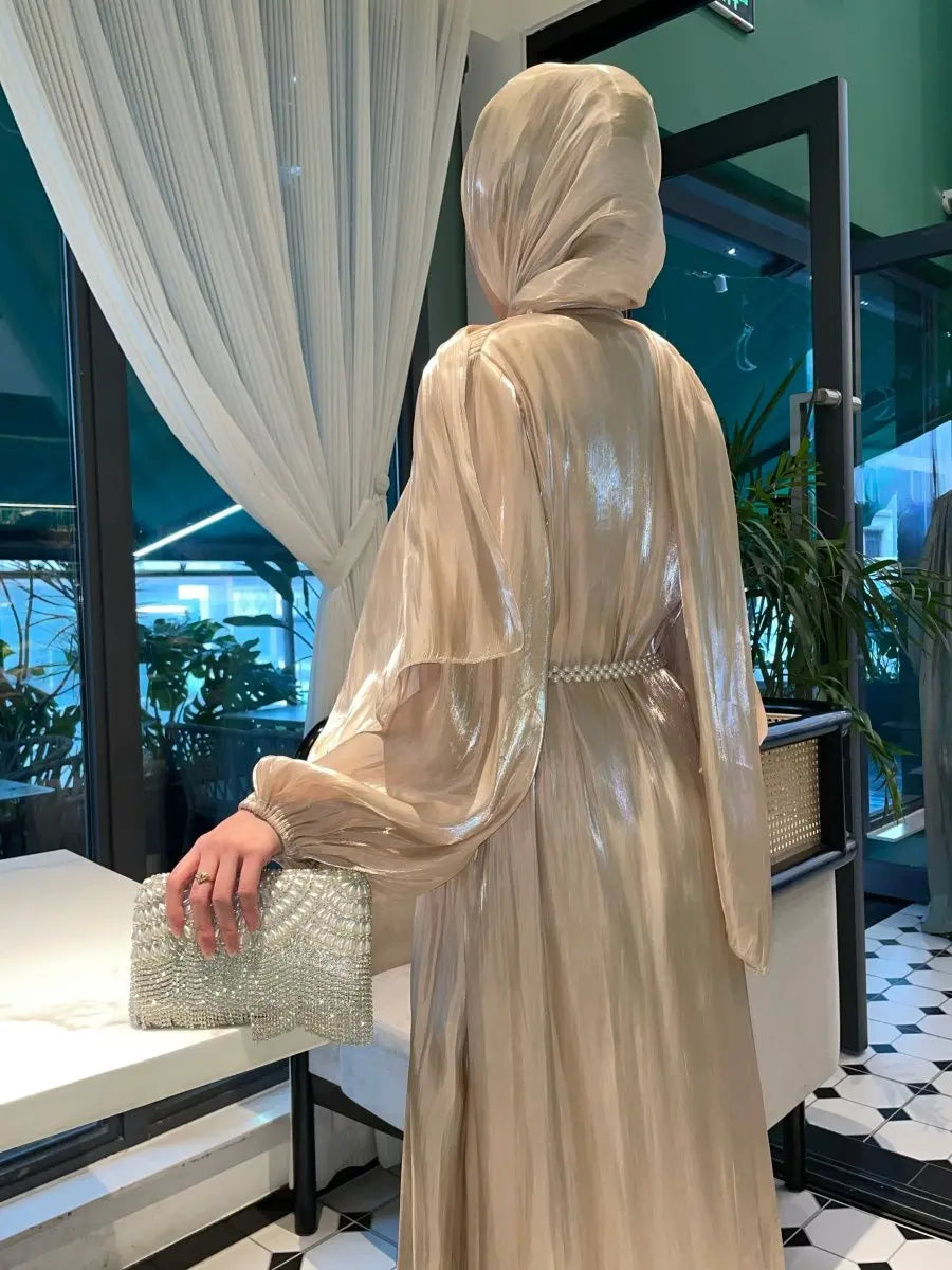 Hidaya™ Luxe Abaya Set met Parels