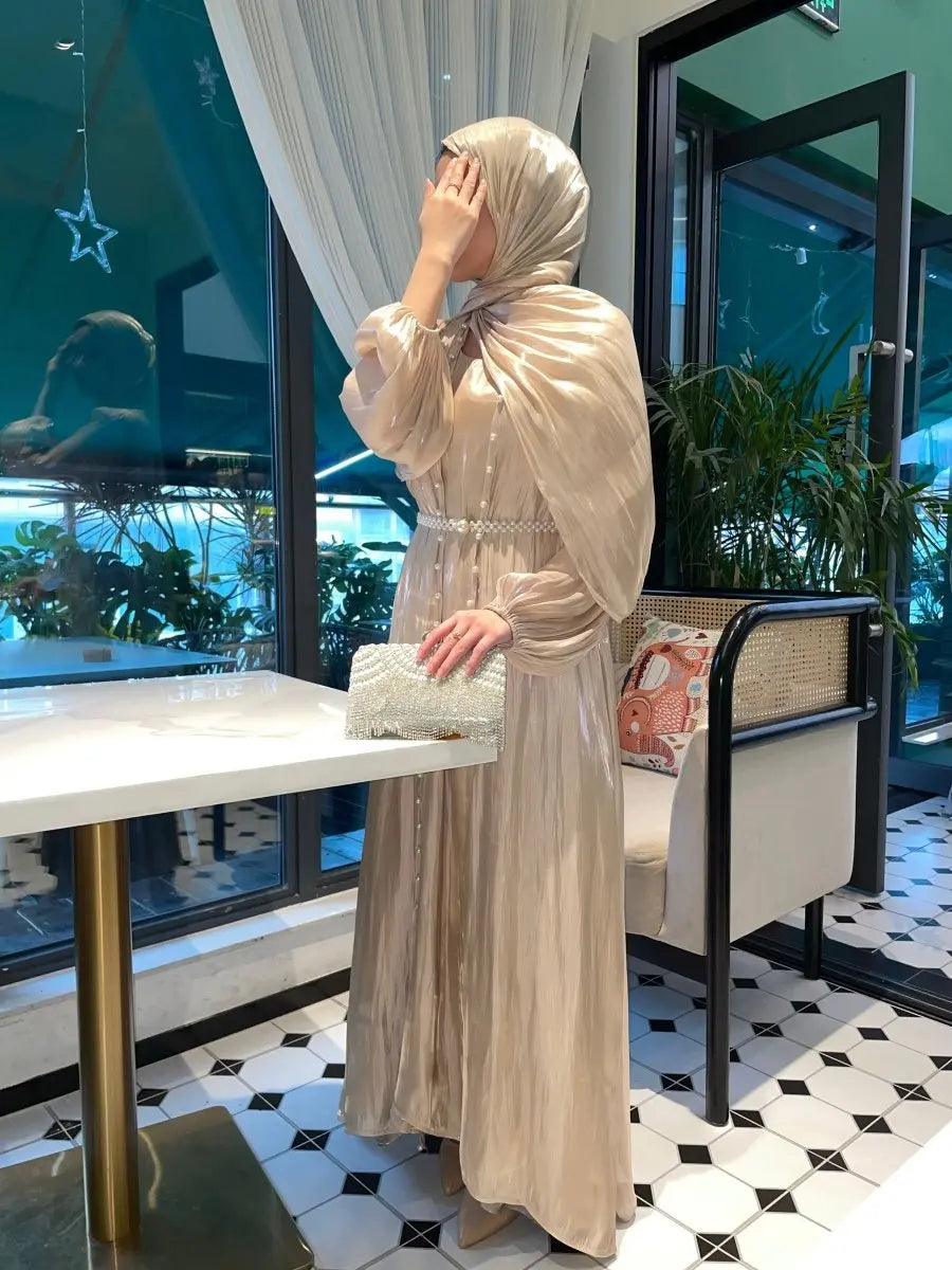 Hidaya™ Luxe Abaya Set met Parels
