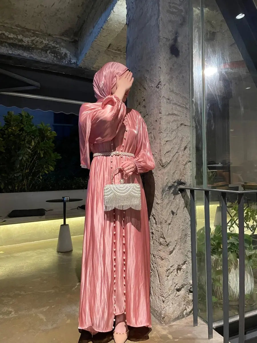 Hidaya™ Luxe Abaya Set met Parels
