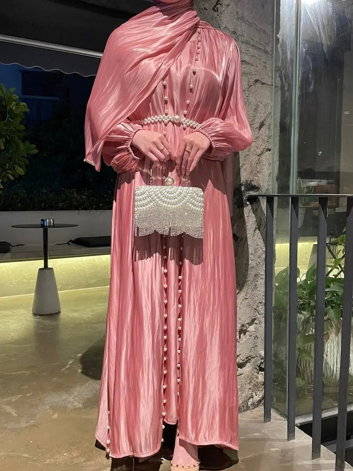 Hidaya™ Luxe Abaya Set met Parels