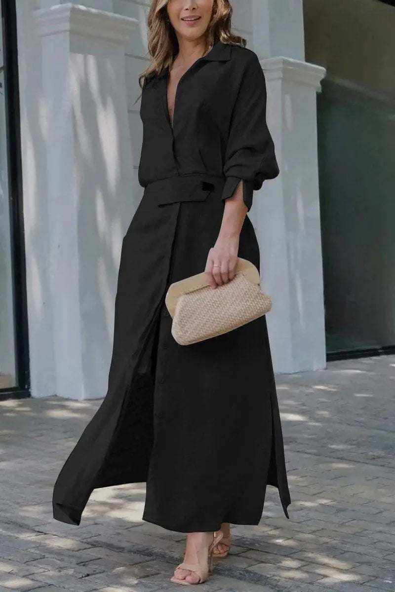 Jeanina™ maxi-jurk met V-hals
