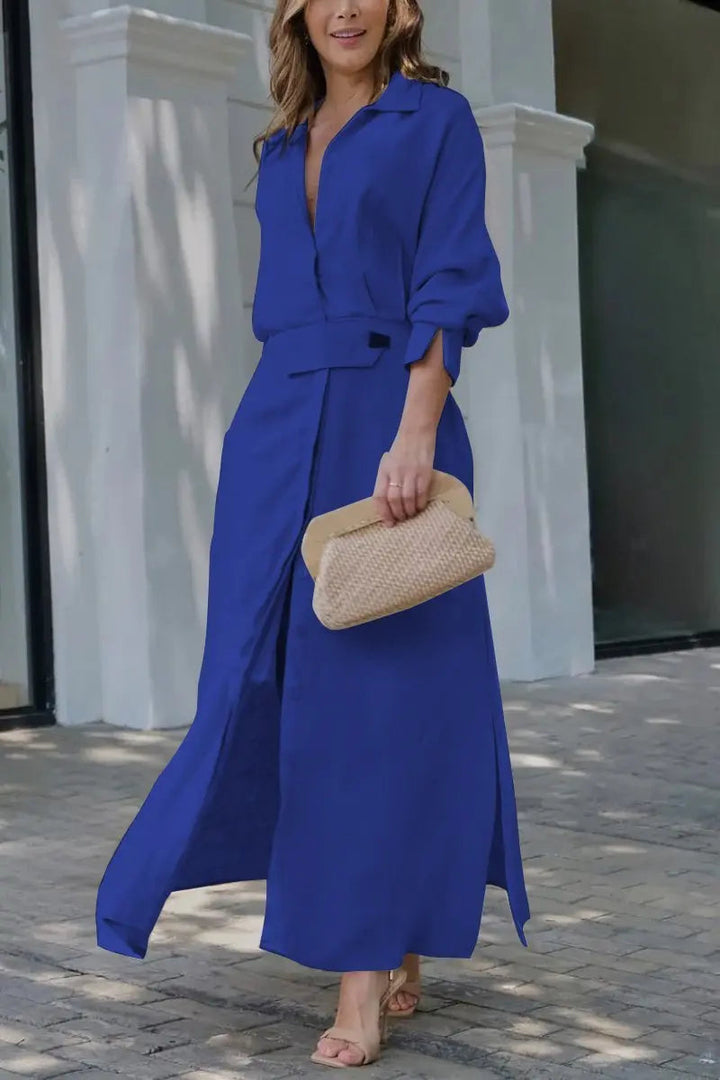 Jeanina™ maxi-jurk met V-hals
