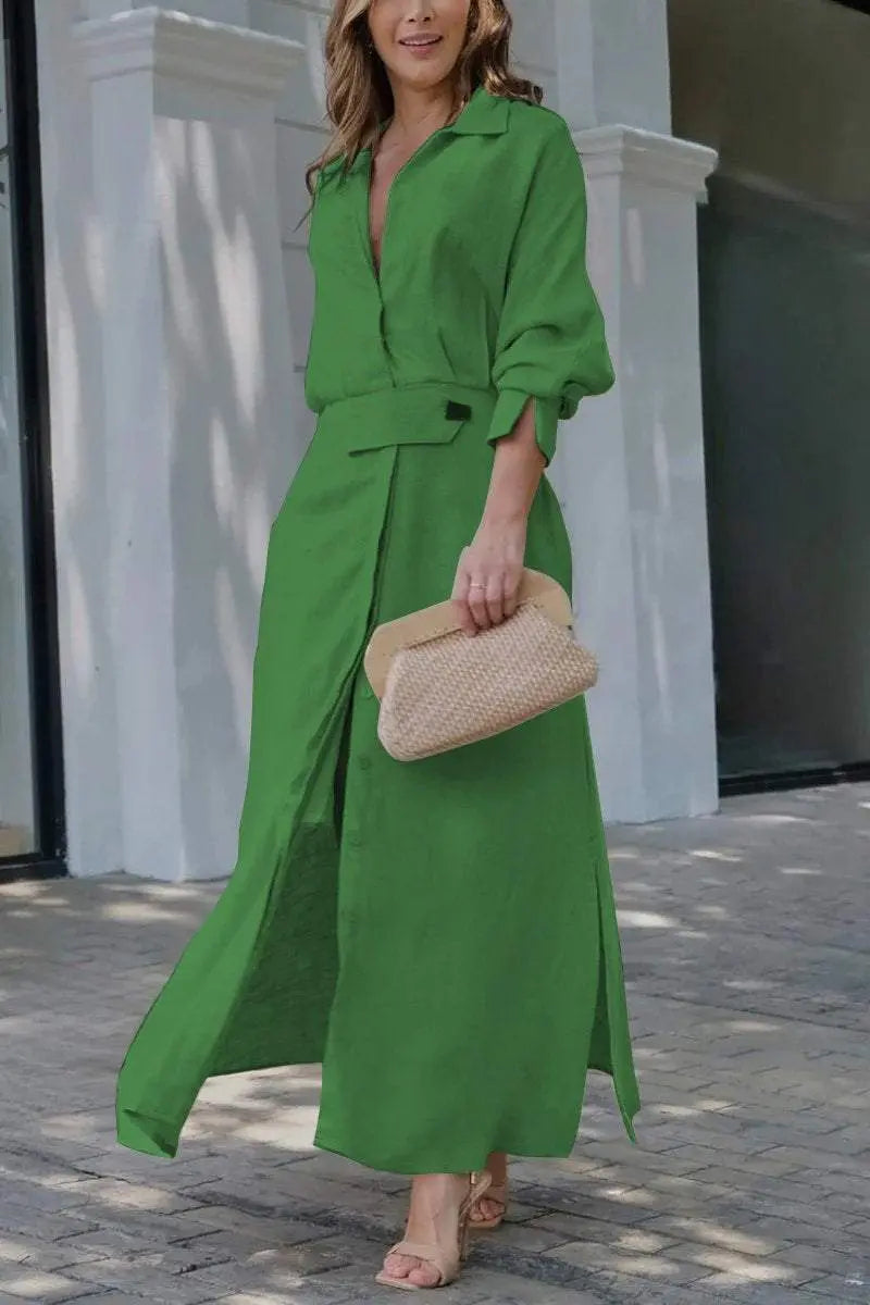 Jeanina™ maxi-jurk met V-hals