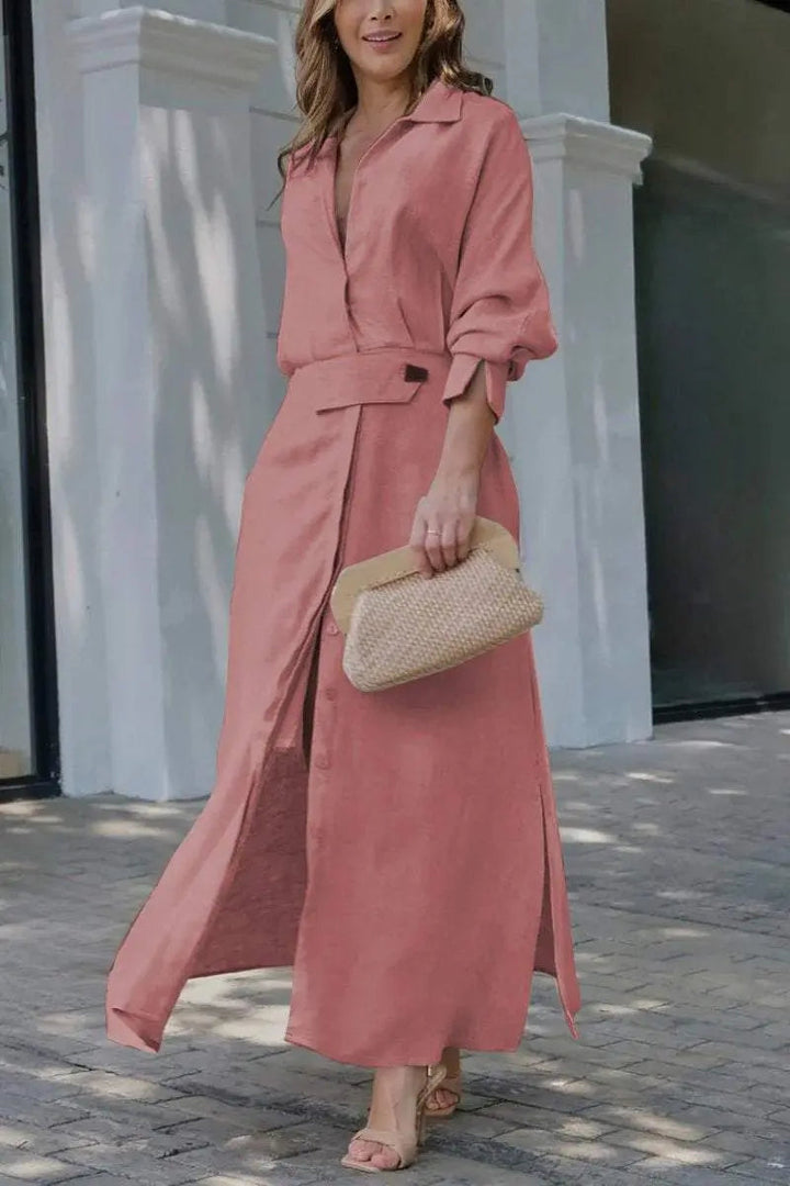 Jeanina™ maxi-jurk met V-hals