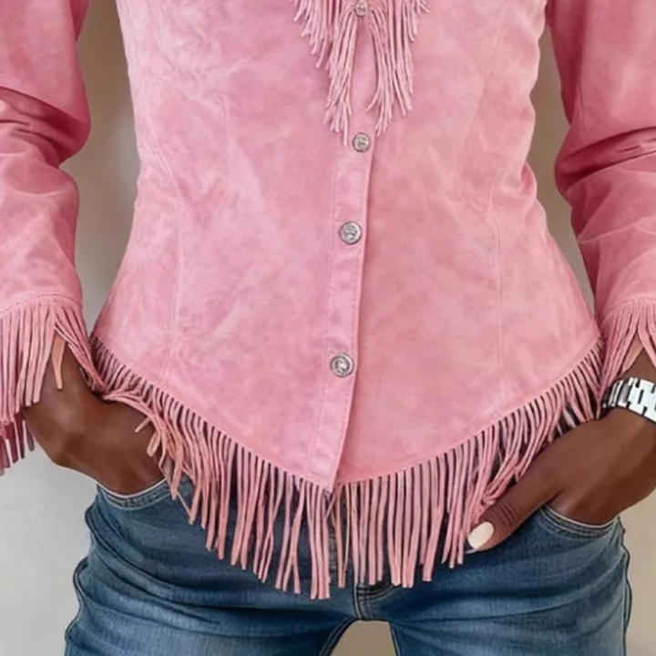 Solvra™ Franje Knoop Blouse
