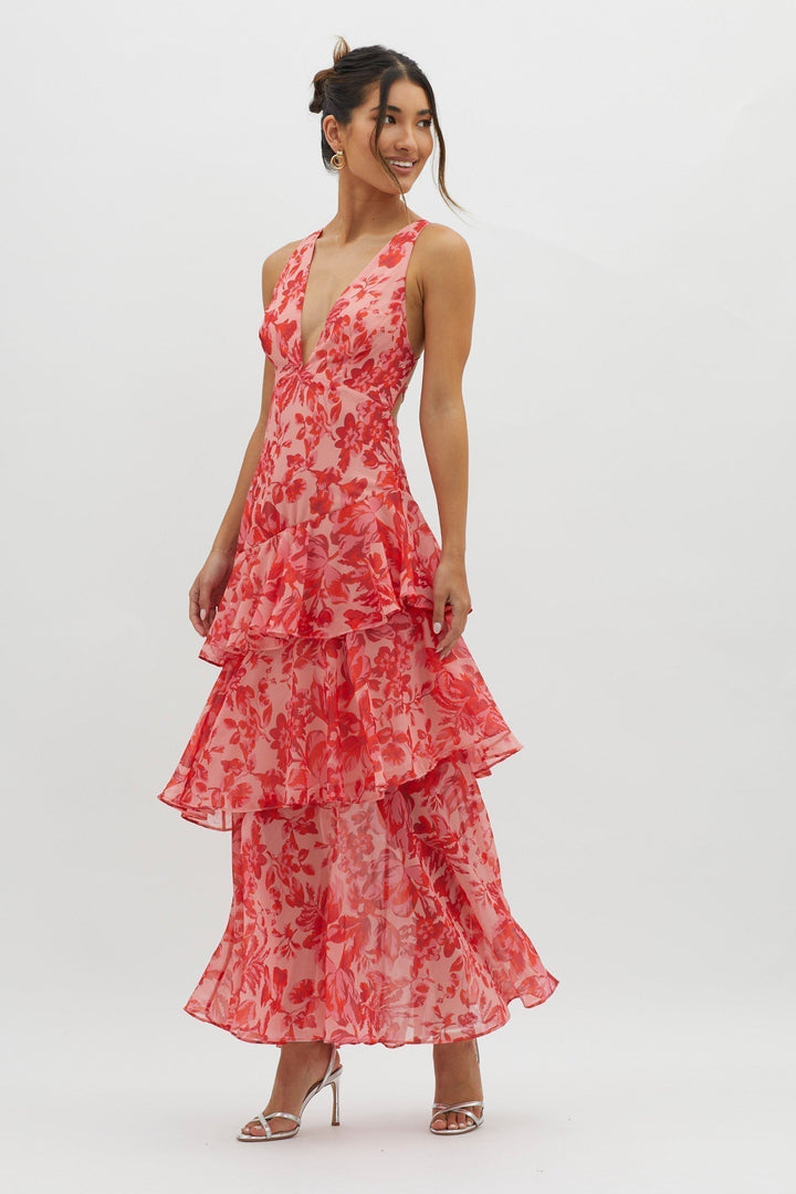 Lenora™ midi-jurk met bloemenprint