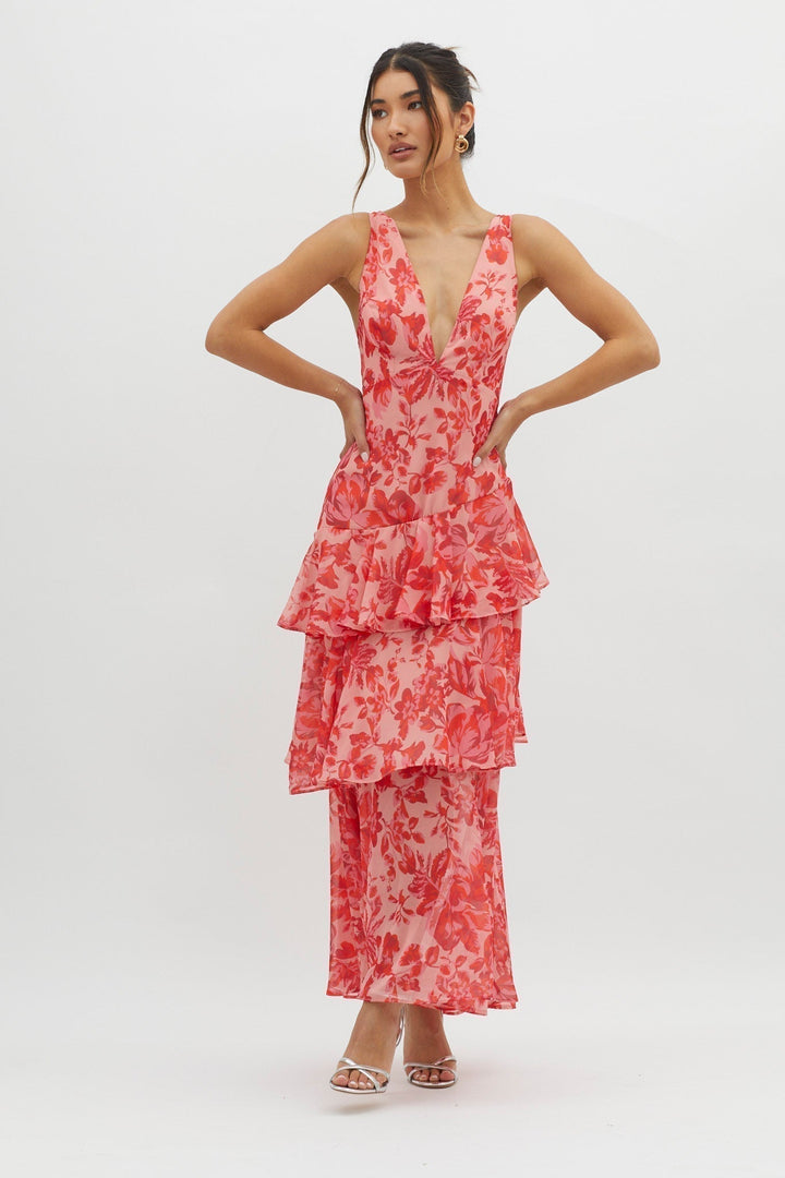 Lenora™ midi-jurk met bloemenprint
