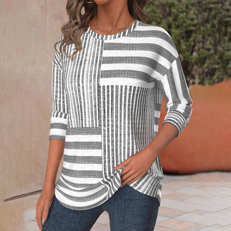 Lunara™ Gestreepte blouse met losse pasvorm