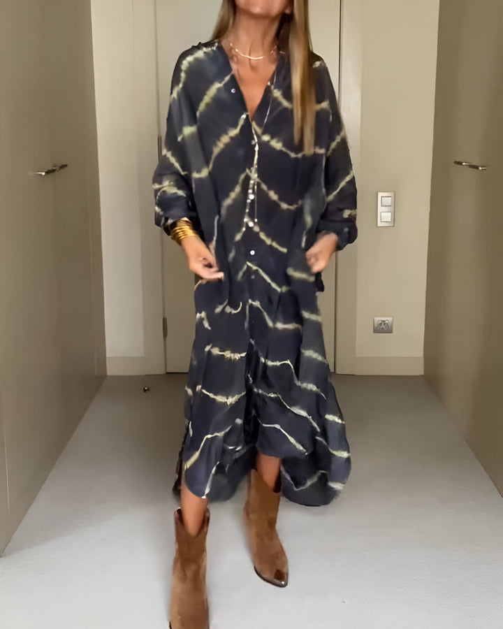 Maly™ Gestreept Maxi Boho Jurk