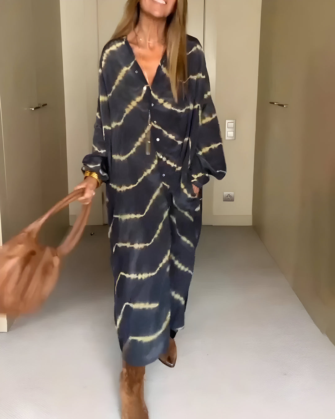 Maly™ Gestreept Maxi Boho Jurk