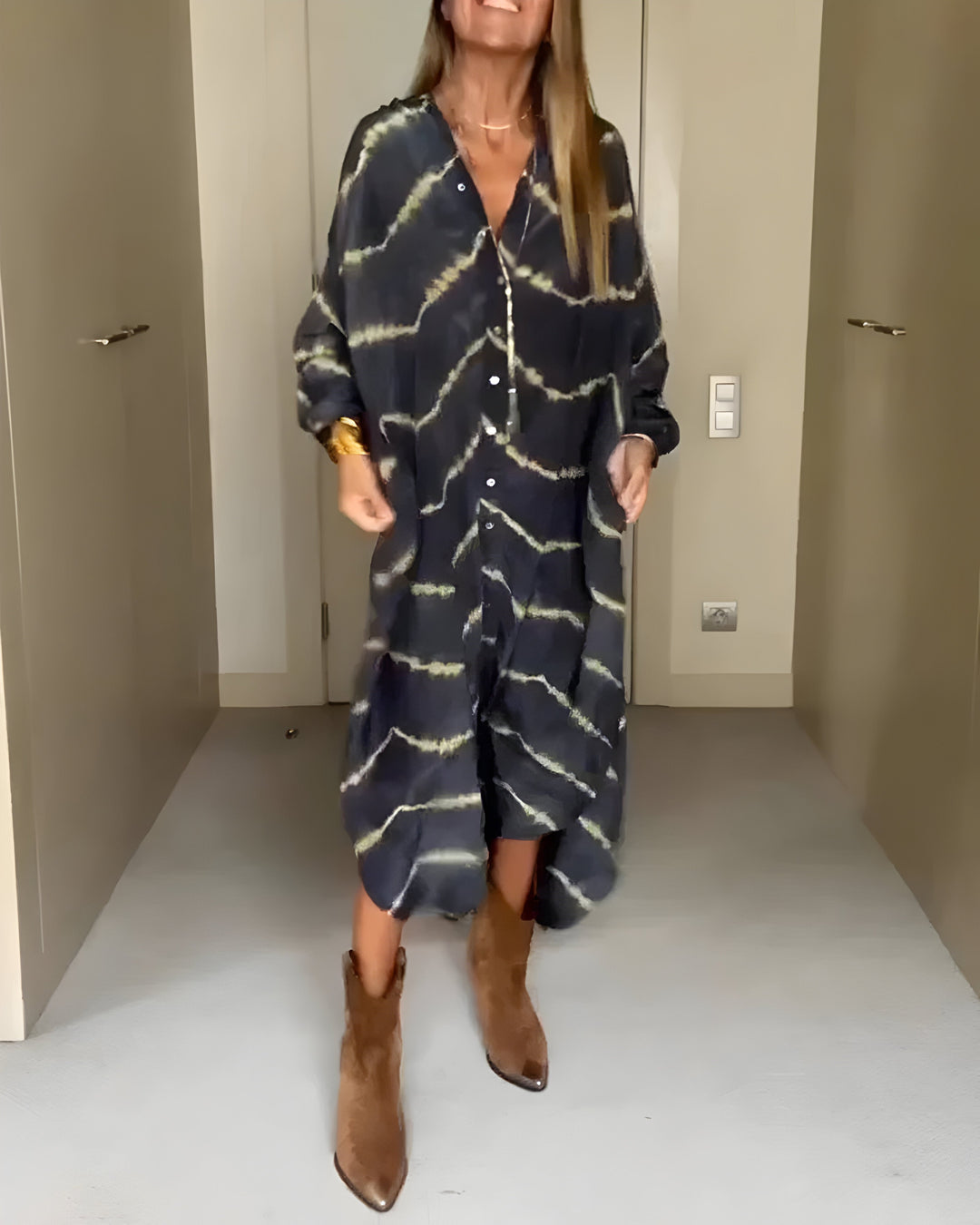 Maly™ Gestreept Maxi Boho Jurk