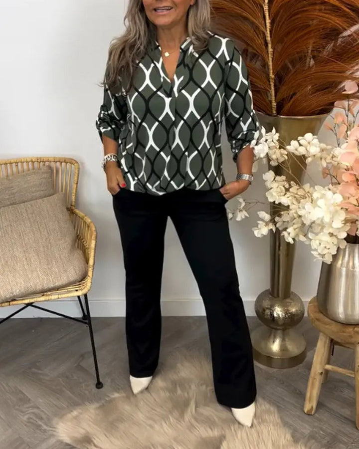 Melua™ Casual blouse met elegant patroon