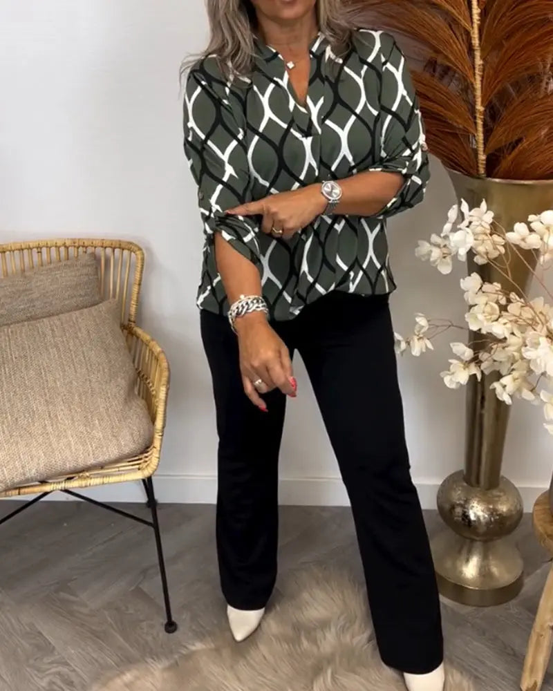Melua™ Casual blouse met elegant patroon