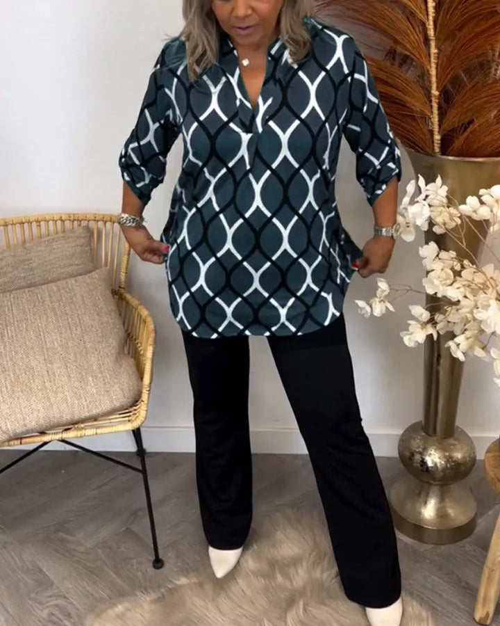 Melua™ Casual blouse met elegant patroon