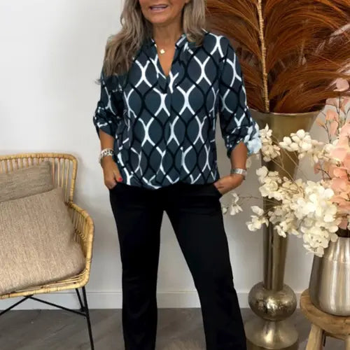 Melua™ Casual blouse met elegant patroon