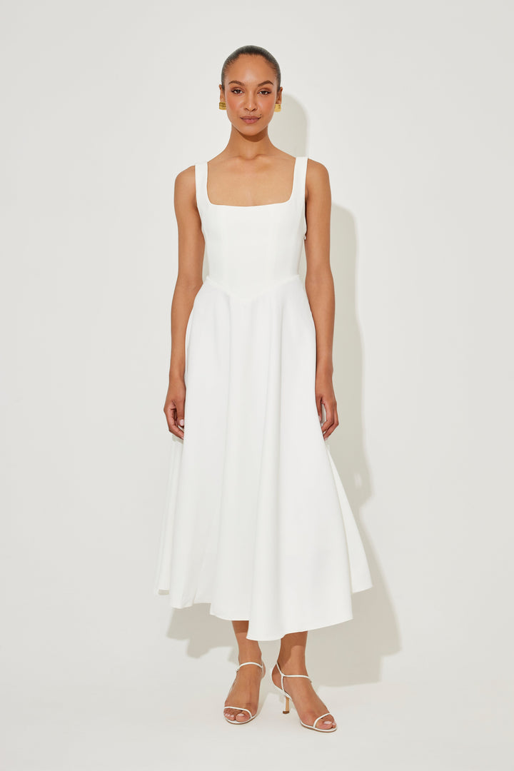 Renée™ Tijdloze midi-jurk met een zwierige pasvorm